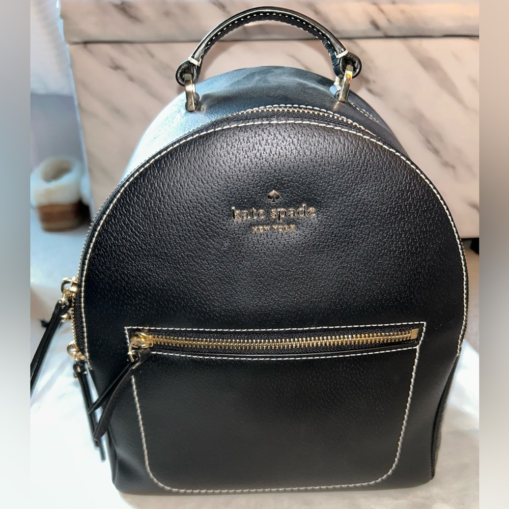 Kate Spade Black Leather Backpack